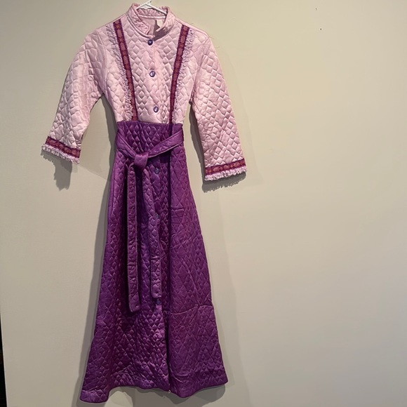 Vintage Quilted Pink & Purple House Coat Button Down Duster - Picture 2 of 14